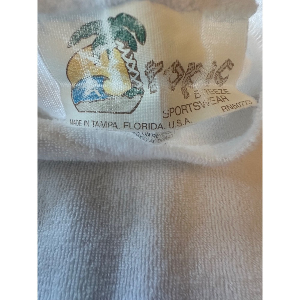 Vintage 1980s Tropic Breeze White Terry Cloth Beach Tank Cover One Size - Picture 3 of 5